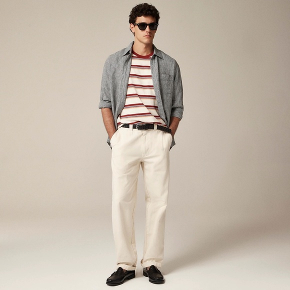 New JCREW Size 38 / 32 Classic Trouser Pants in Canvas Natural Seeded $120 BW595 - Picture 2 of 6